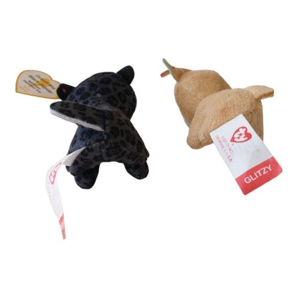 TY Beanie Boo McDonalds Lot x 2 Dotson The Black Jaguar Glitsy The Reindeer. - Picture 6 of 12